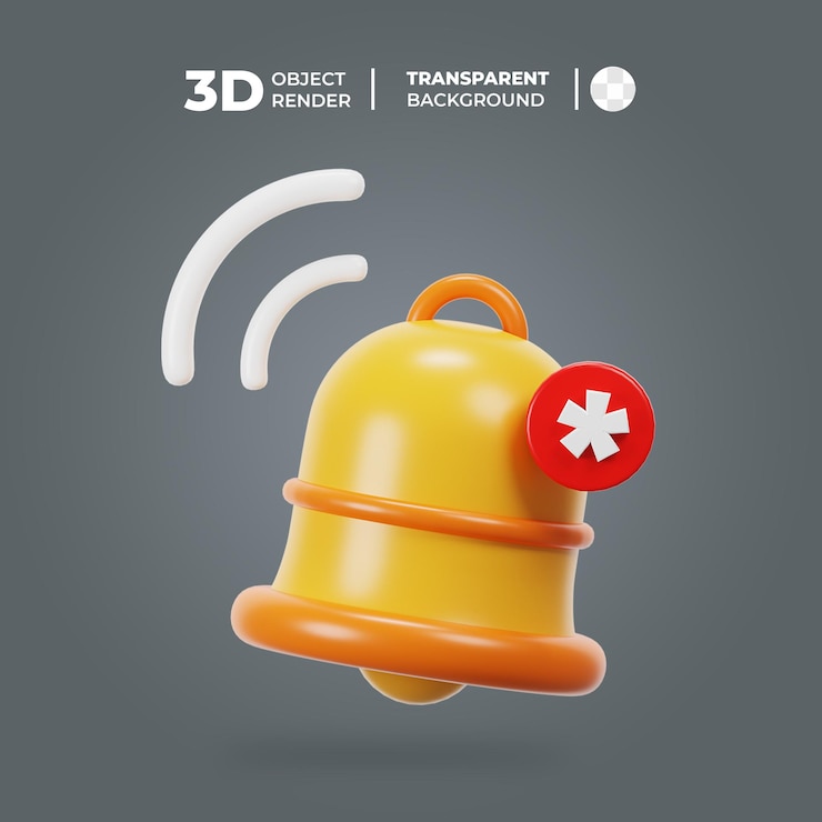 PSD notificación de campana 3d