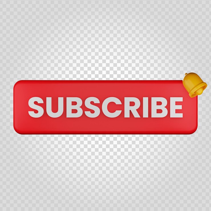 PSD notificación de campana de botón de suscripción de youtube 3d