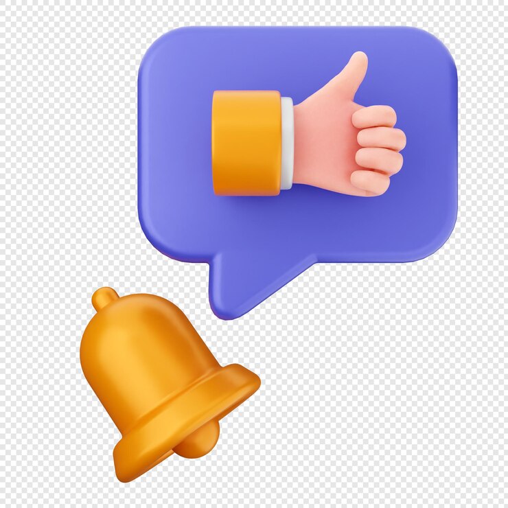PSD notificación de campana de chat en 3d