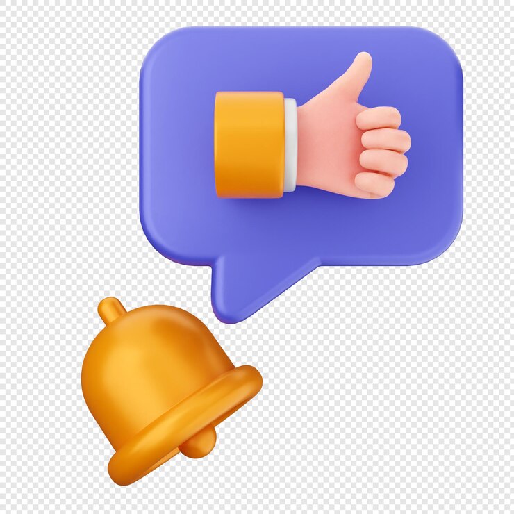 PSD notificación de campana de chat en 3d