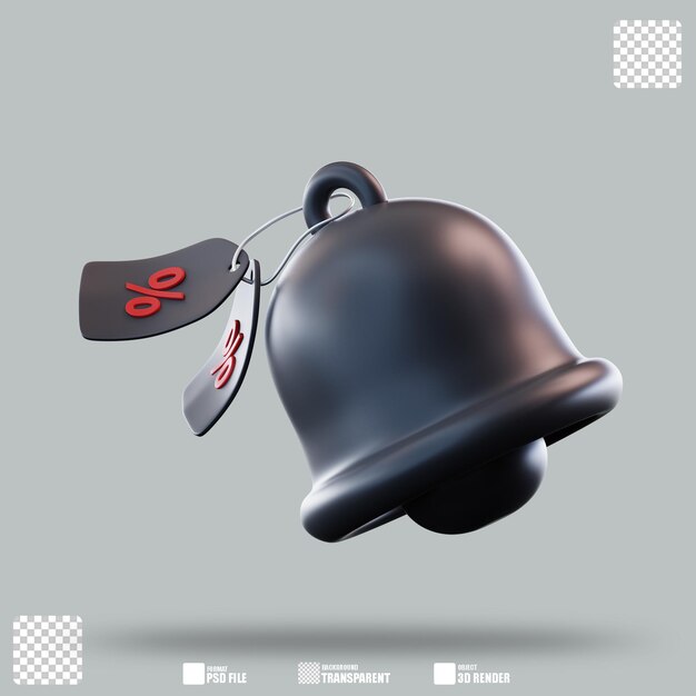 Notificación de descuento de ilustración 3D 3