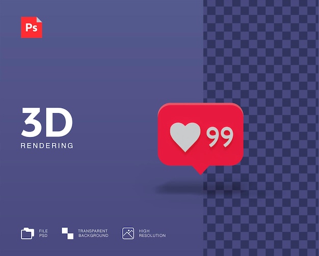 PSD notificación de ilustración 3d