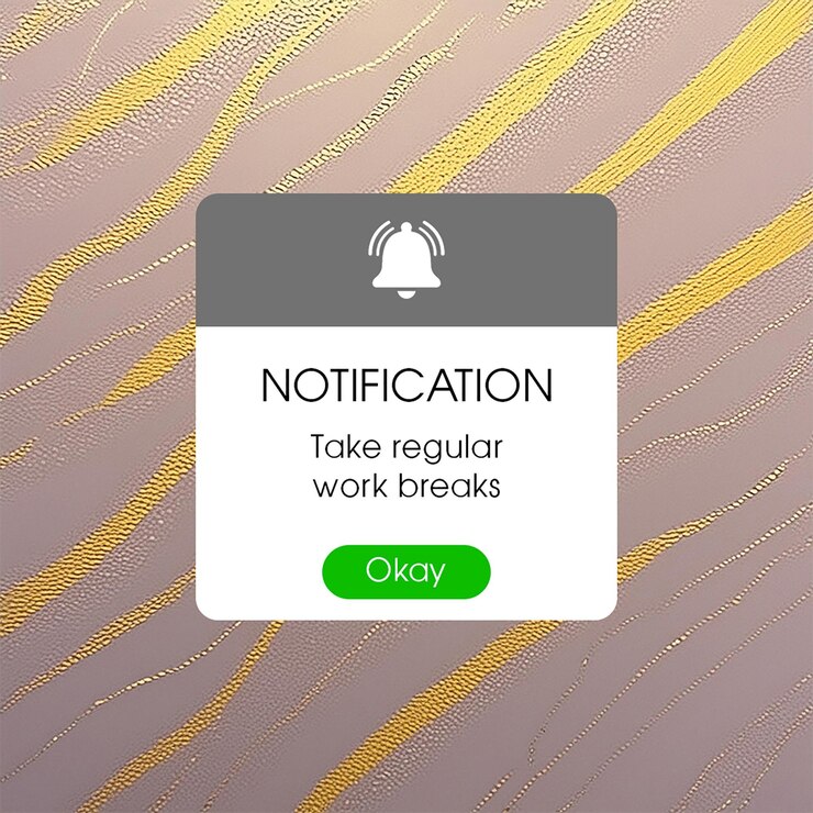 PSD notificación de recordatorio de psd con fondo de brillo dorado plantilla de publicación de instagram