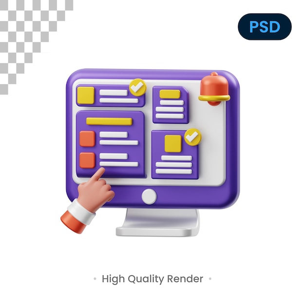 Notificar 3D Render Illustration Premium Psd