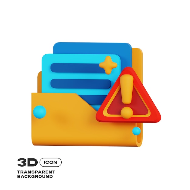 Notification Alert 3D Icon PNG Template