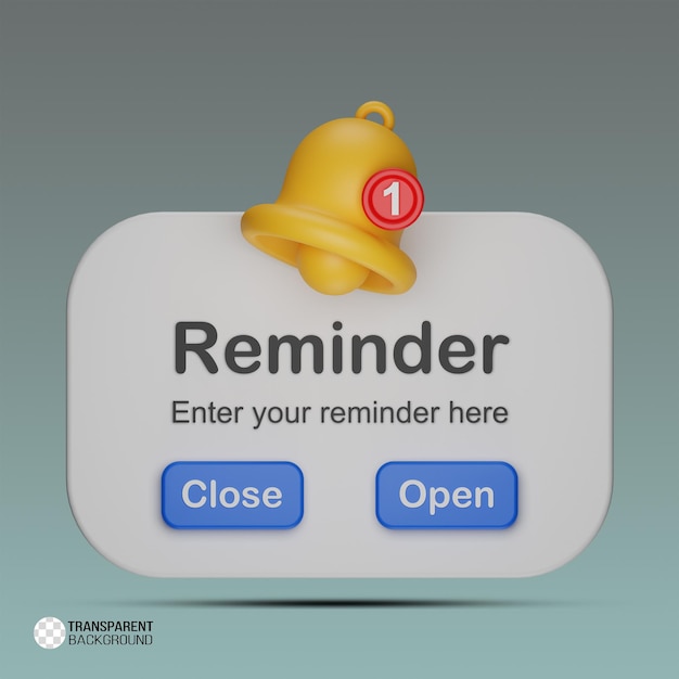 Notification de l'application de rappel 3D