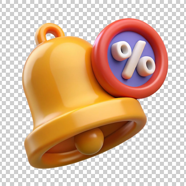 PSD notification de cloche de réduction de rendu 3d