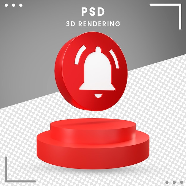 PSD notification d'icône de rotation 3d moderne isolée