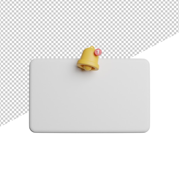 Notification Reminder Template front view 3d rendering icon illustration on transparent background