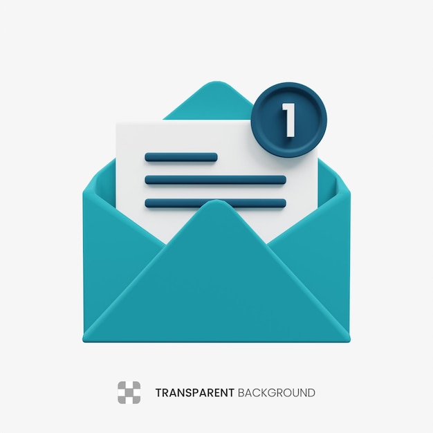 notifications par courrier icônes 3D