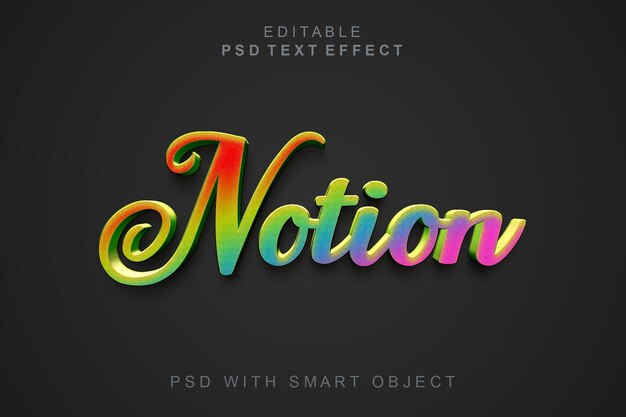 PSD notion d'effet de texte 3d