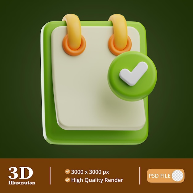 Notiz- und Finanzkalenderillustration 3d