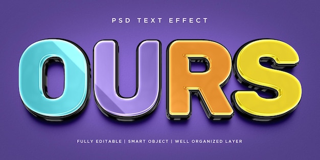 PSD notre effet de texte de style 3d