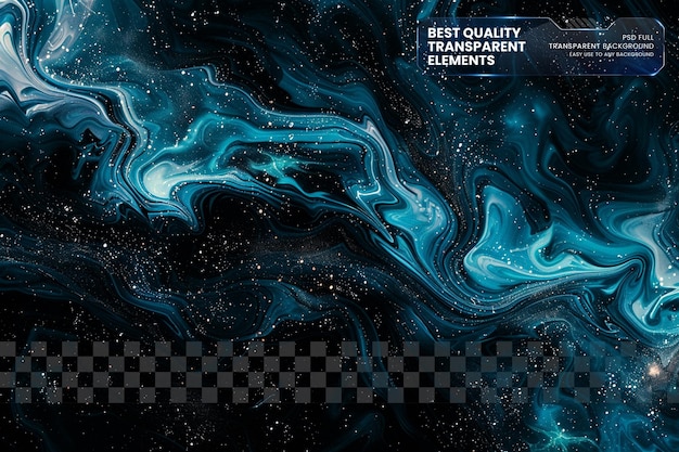 Notte stellata astratto sfondo liquido blu modelli fluidi su sfondo trasparente