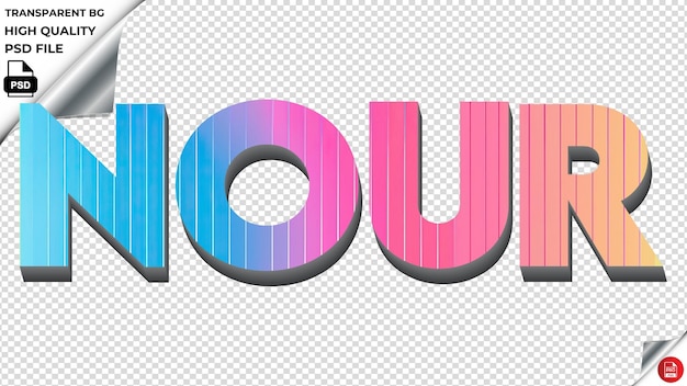 PSD nour typographie regenbogen farbenfroher text textur psd durchsichtig