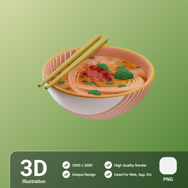 Nourriture Asiatique Pho Illustration 3d