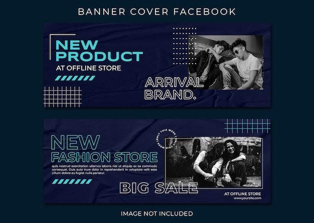 PSD nouveau jeu de modèles de couverture de vente de mode de produit facebook