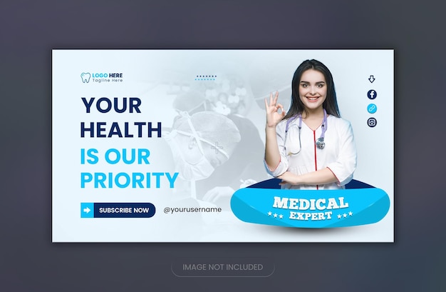 Nouveau modèle de conception de vignette de vidéo YouTube dans le domaine médical et de la santé