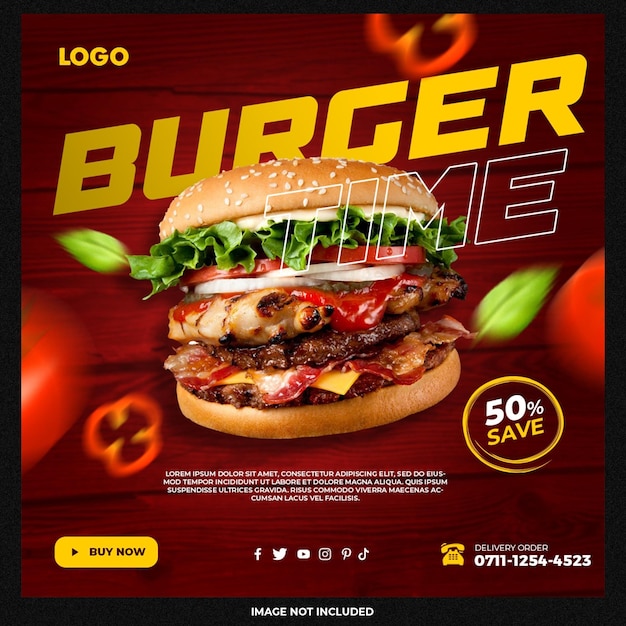 Nouveau modèle de médias sociaux Burger Set