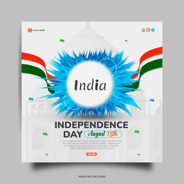 PSD nouveau modèle moderne de la fête de l'indépendance de l'inde pour les médias sociaux