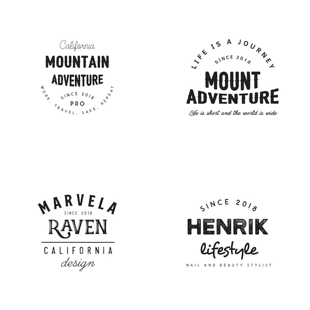 PSD nouveaux badges et logos vintage psd