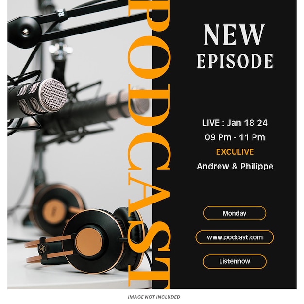 Nouvel épisode Podcast Modèle De Post Instagram Design Psd