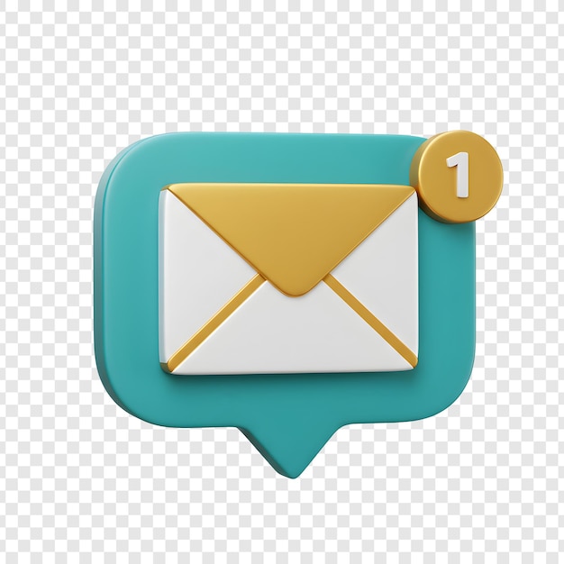 Nouvelle icône de notification par courriel en 3D