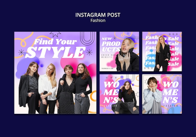 PSD nouvelles collections de mode publiées sur instagram