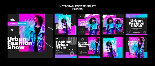 PSD nouvelles collections de mode publiées sur instagram