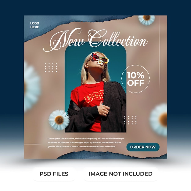 Nova coleção de promoção de venda de mídia social post template premium psd