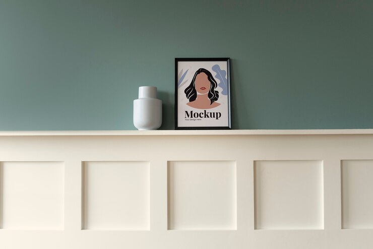 Nova maquete de design de moldura para casa
