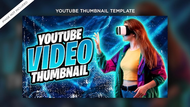 Nova revisão de videogame com efeito de brilho moderno miniatura do canal do youtube e modelo psd premium de banner da web