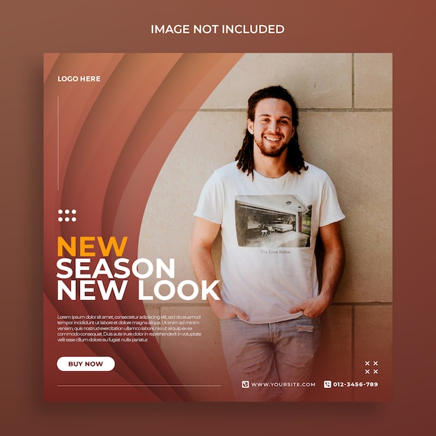 Nova temporada social media post template psd