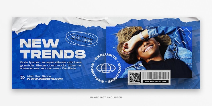 PSD novas tendências de capa do facebook da moda e modelo psd de banner da web
