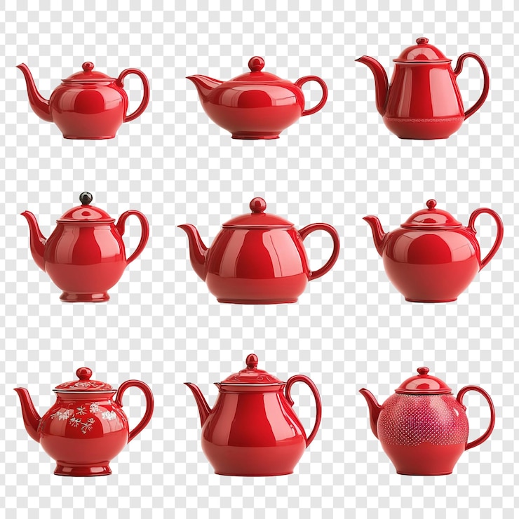 PSD nove teiere rosse