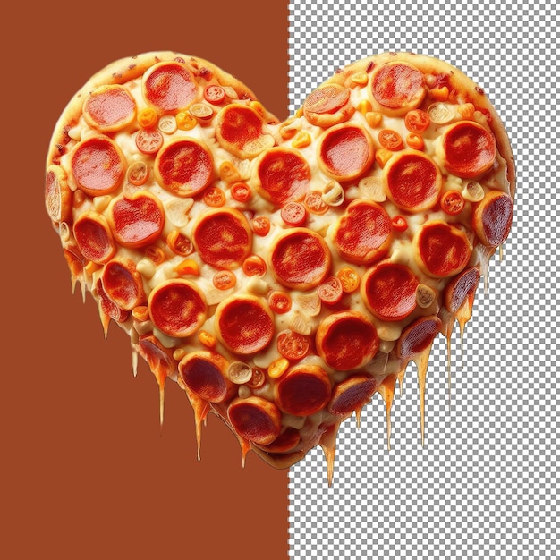 PSD novelty heart pizza für romantische anlässe png