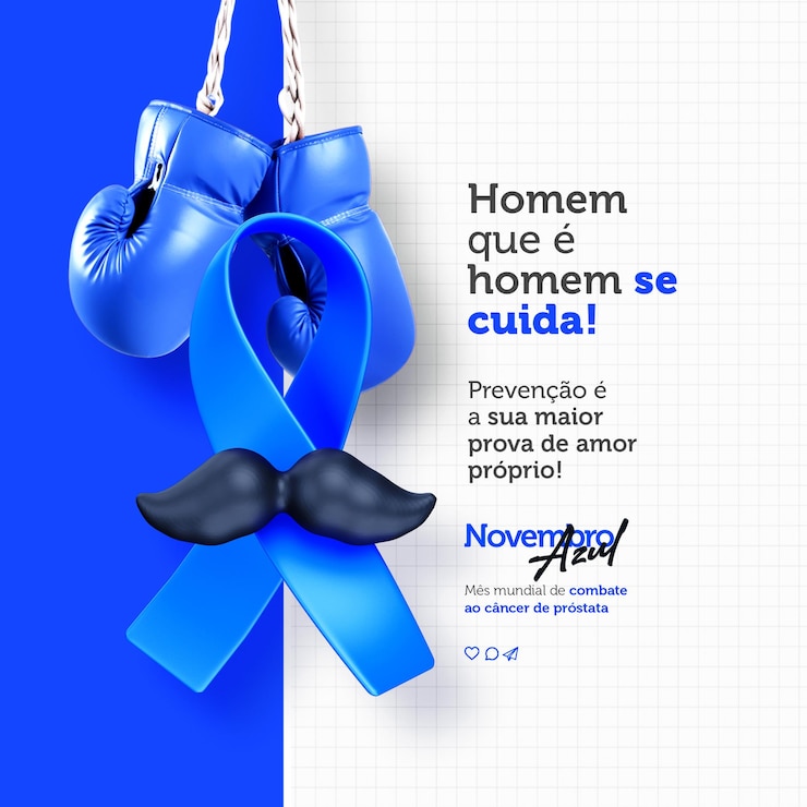PSD novembre azul concept psd template post mes de prevencao do cancro di prostata