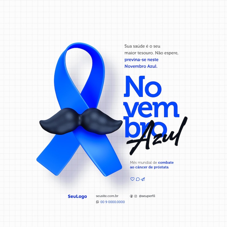 PSD novembre azul concept psd template post mes de prevencao do cancro di prostata