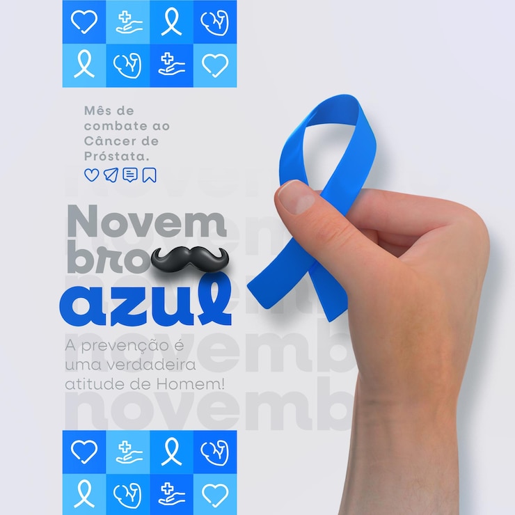 PSD novembre è il mese blu della prevenzione sui social media in portoghese brasiliano