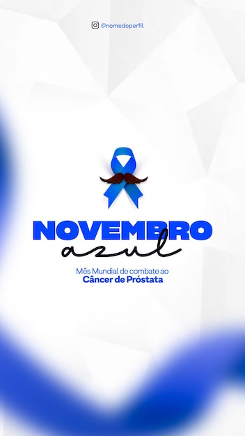 PSD novembro azul causa contra o câncer de próstata post e stories para instagram