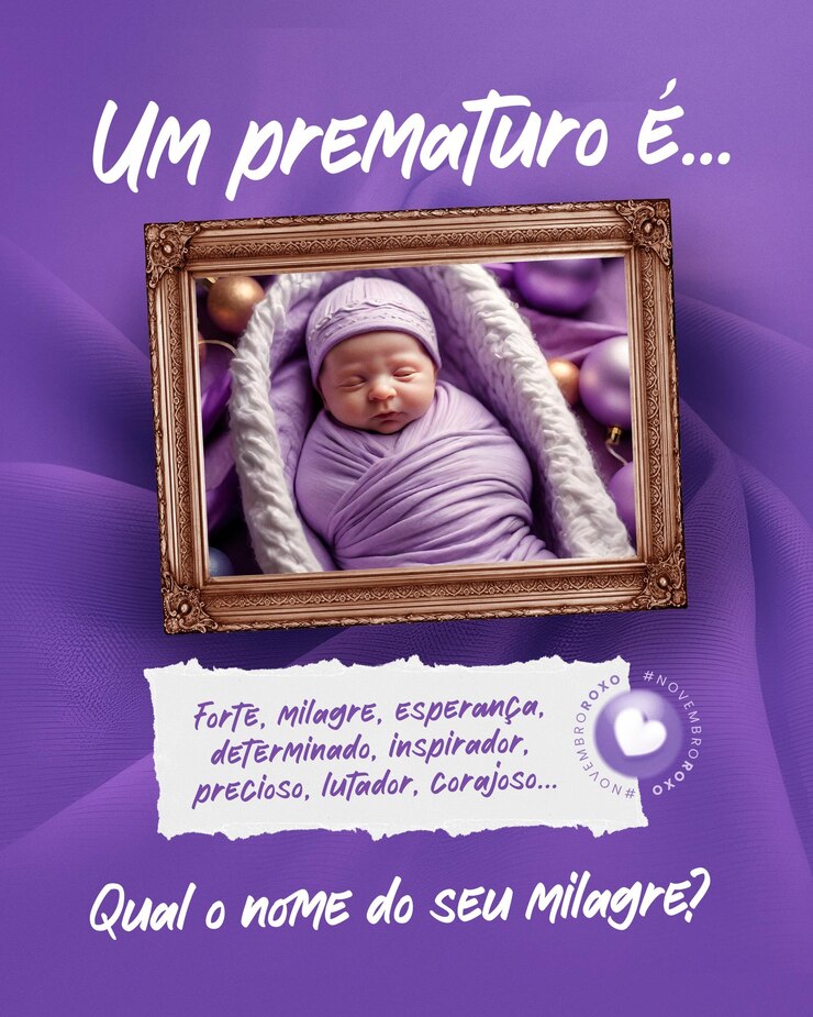 PSD novembro roxo mes de concienciación de la prematuridad
