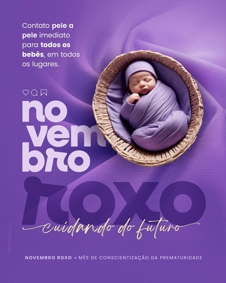 PSD novembro roxo mes de conscientizao da prematuridade