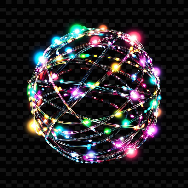 PSD novidade led luzes de festa com várias cores transparente wir y2k luz de néon fundo decorativo