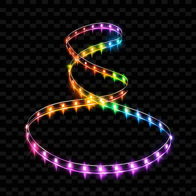 PSD novidade led strip lights com cores de arco-íris transparente wir y2k neon light fundo decorativo