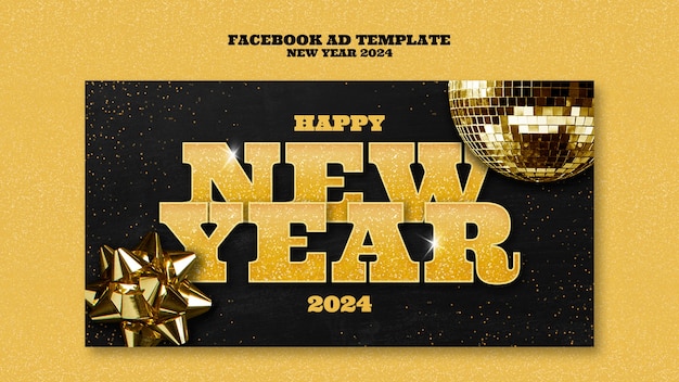 PSD novo ano 2024 modelo de facebook