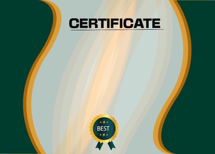 PSD novo design de vetor de certificado