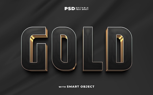 Novo efeito de texto editável 3d dourado elegante