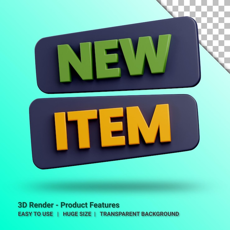 PSD novo item do produto apresenta adesivo 3d com fundo transparente