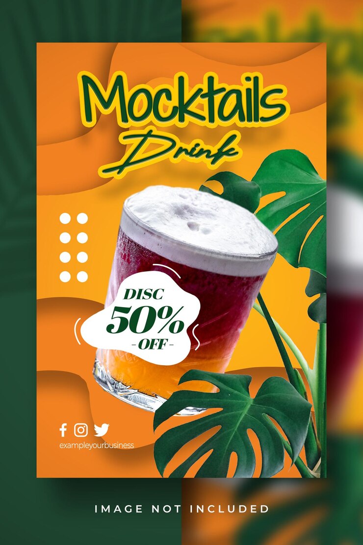 PSD novo menu especial de bebidas frescas para modelo de banner de exibição de pôster de restaurante de café de promoção