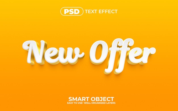 Novo modelo de estilo de efeito de texto editável em 3d de oferta